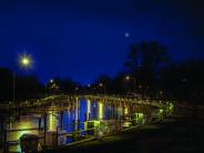 Image of marina at night