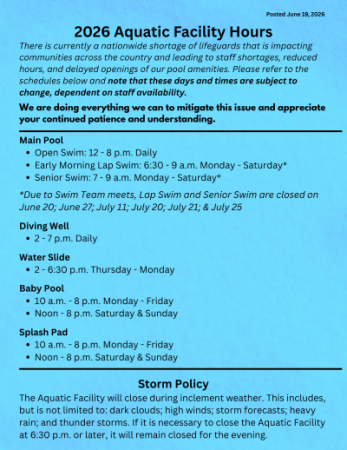 Aquatics Facility Hours