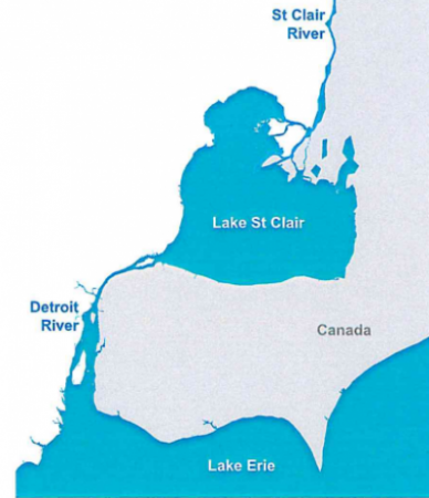 Picture of Lake St Clair and Detroit River-Map