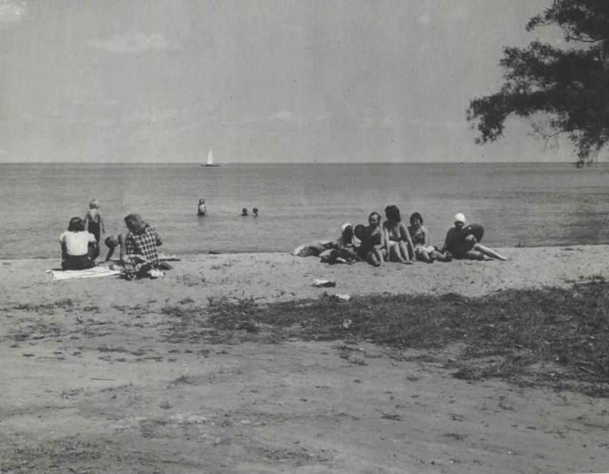 Swimming in Lake St. Clair at the Lake Front Park c.1949
