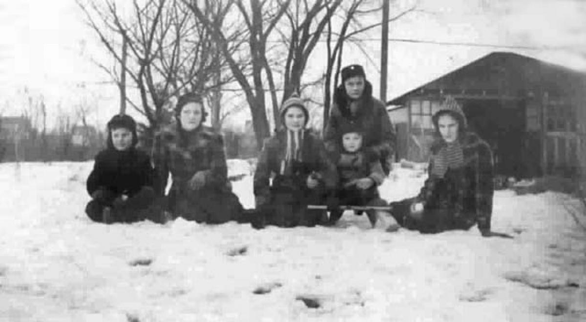 Behind the house at 1686 Anita, looking north, c. 1934.