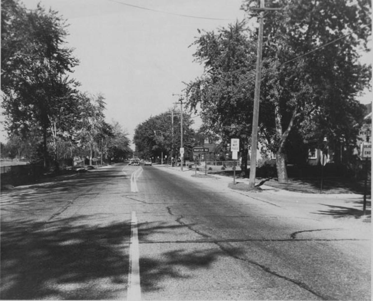 Driving westbound on Vernier Rd near Marter Rd c. 1962