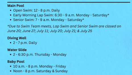Aquatics Facility Hours Aquatics Facility Hours