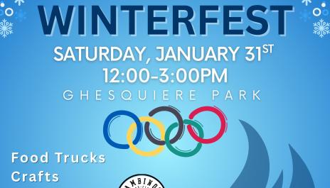 2026 Winterfest flyer. Presented by City of Grosse Pointe Woods Citizens' Recreation Commission